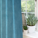 Charger l'image dans la galerie, McAlister Textiles Matt Duck Egg Blue Velvet Curtains Tailored Curtains