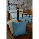 Charger l'image dans la galerie, McAlister Textiles Matt Duck Egg Blue Contrast Piped Velvet Cushion Cushions and Covers