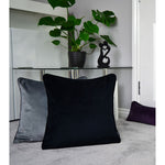 Charger l'image dans la galerie, McAlister Textiles Matt Black Piped Velvet Cushion Cushions and Covers