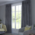 Charger l'image dans la galerie, McAlister Textiles Matt Soft Silver Velvet Curtains Tailored Curtains