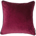 Charger l'image dans la galerie, McAlister Textiles Matt Wine Red Contrast Piped Velvet Cushion Cushions and Covers