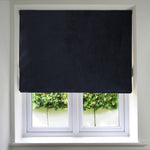 Charger l'image dans la galerie, McAlister Textiles Matt Black Velvet Roman Blind Roman Blinds