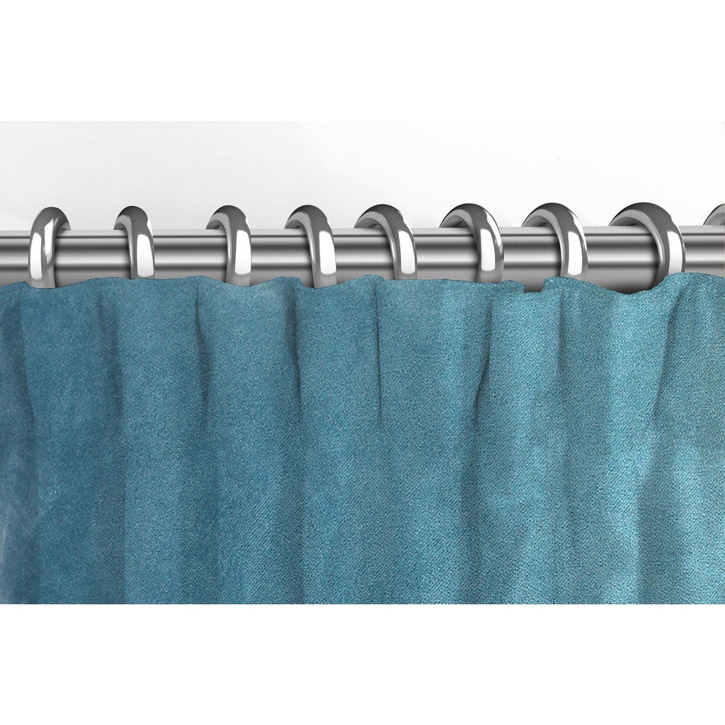 McAlister Textiles Matt Duck Egg Blue Velvet Curtains Tailored Curtains 