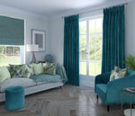 Charger l&#39;image dans la galerie, McAlister Textiles Matt Blue Teal Velvet Curtains Tailored Curtains 
