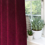 Charger l&#39;image dans la galerie, McAlister Textiles Matt Wine Red Velvet Curtains Tailored Curtains 
