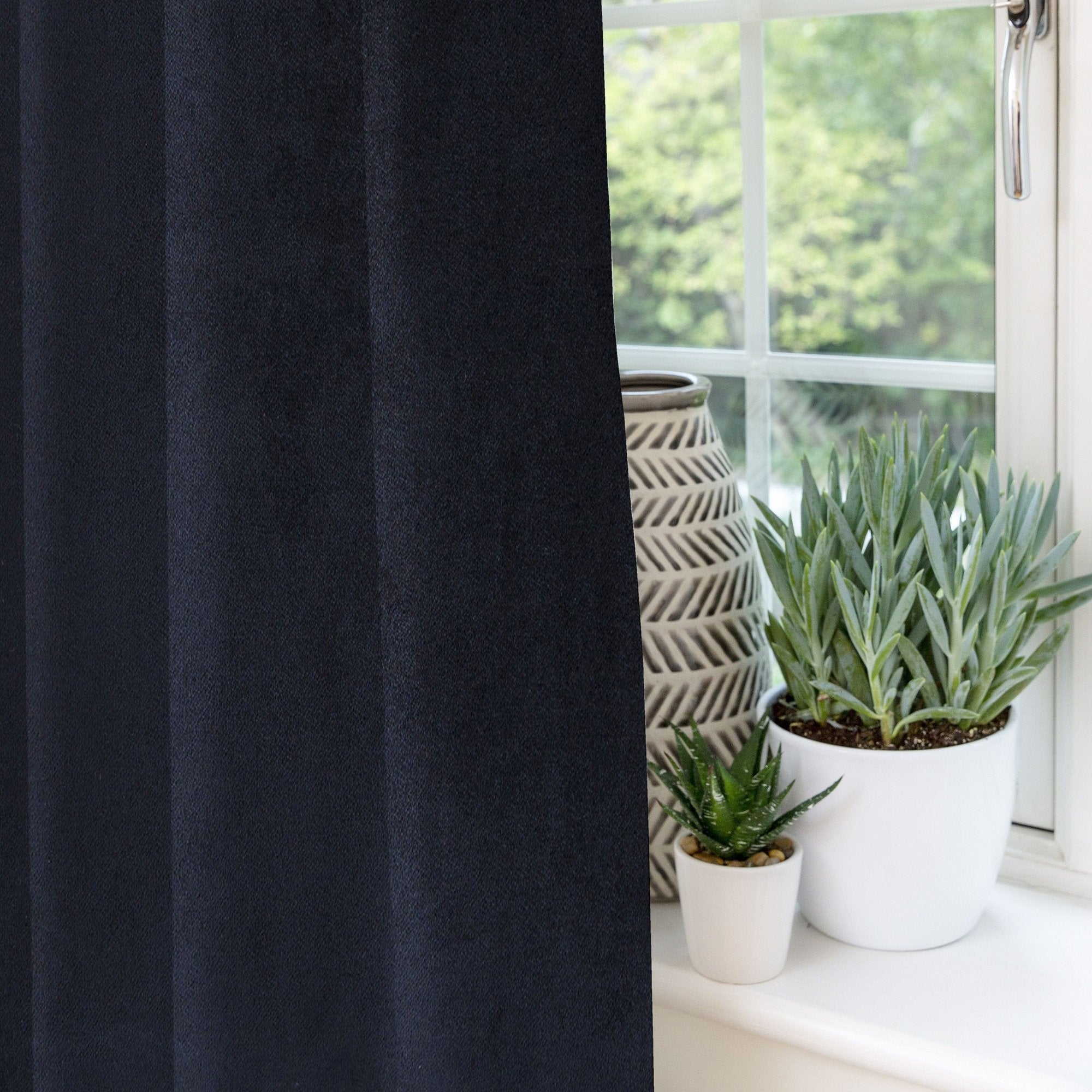 McAlister Textiles Matt Black Velvet Curtains Tailored Curtains 