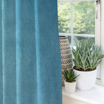 Charger l&#39;image dans la galerie, McAlister Textiles Matt Duck Egg Blue Velvet Curtains Tailored Curtains 
