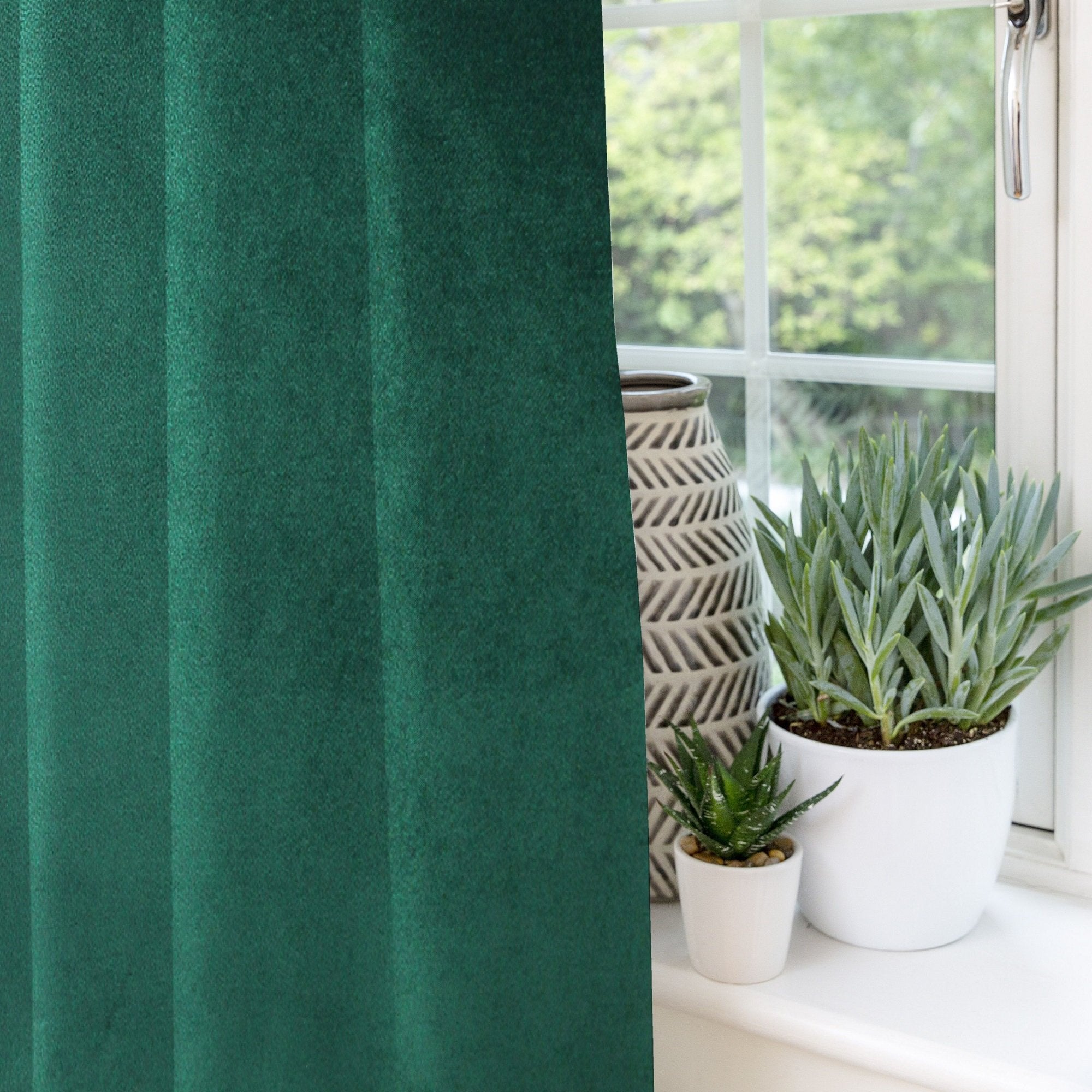 McAlister Textiles Matt Emerald Velvet Curtains Tailored Curtains 