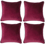 Charger l&#39;image dans la galerie, McAlister Textiles Matt Wine Red Velvet 43cm x 43cm Contrast Piped Cushion Sets Cushions and Covers 
