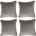 Charger l&#39;image dans la galerie, McAlister Textiles Matt Soft Silver Velvet 43cm x 43cm Contrast Piped Cushion Sets Cushions and Covers 
