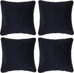 Charger l&#39;image dans la galerie, McAlister Textiles Matt Black Velvet 43cm x 43cm Piped Cushion Sets Cushions and Covers 
