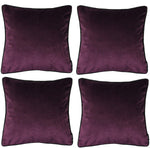 Charger l&#39;image dans la galerie, McAlister Textiles Matt Aubergine Purple Velvet 43cm x 43cm Piped Cushion Sets Cushions and Covers 
