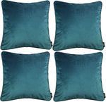 Charger l&#39;image dans la galerie, McAlister Textiles Matt Blue Teal Velvet 43cm x 43cm Piped Cushion Sets Cushions and Covers 
