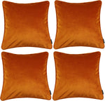 Charger l&#39;image dans la galerie, McAlister Textiles Matt Burnt Orange Velvet 43cm x 43cm Piped Cushion Sets Cushions and Covers 
