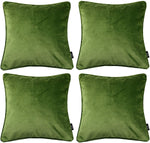 Charger l&#39;image dans la galerie, McAlister Textiles Matt Fern Green Velvet 43cm x 43cm Piped Cushion Sets Cushions and Covers 
