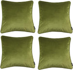 Charger l&#39;image dans la galerie, McAlister Textiles Matt Lime Green Velvet 43cm x 43cm Piped Cushion Sets Cushions and Covers 
