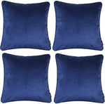 Charger l&#39;image dans la galerie, McAlister Textiles Matt Navy Blue Velvet 43cm x 43cm Piped Cushion Sets Cushions and Covers 
