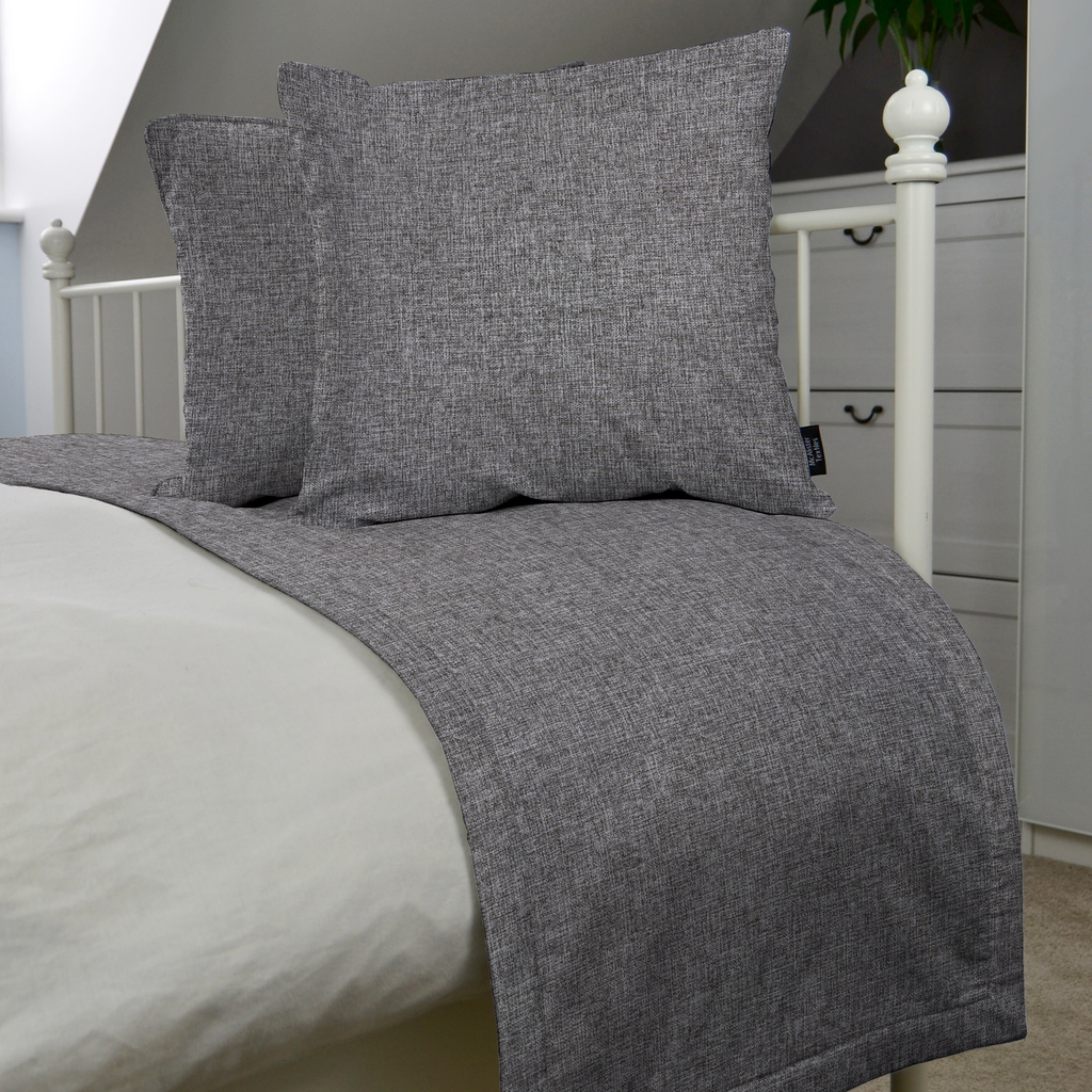 McAlister Textiles Albany Charcoal Bed Runners Throws and Runners 