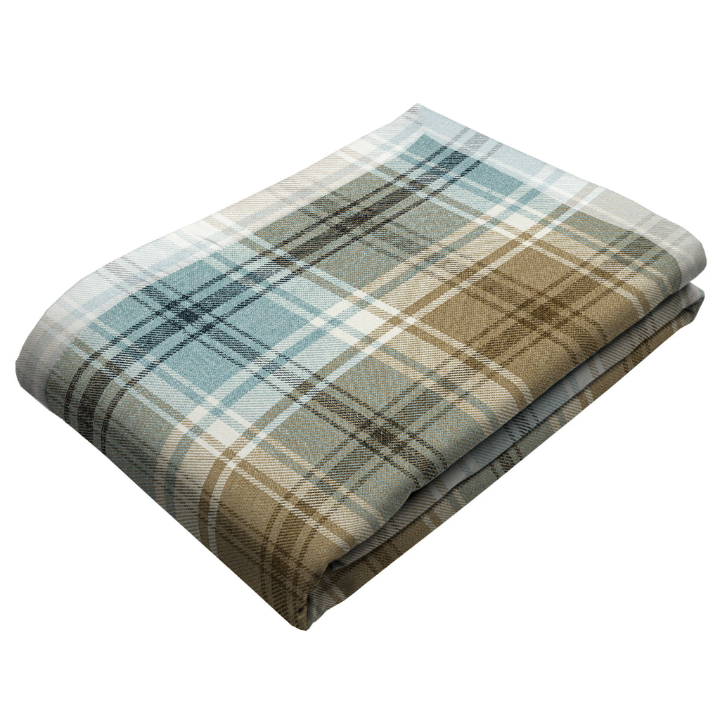 McAlister Textiles Angus Duck Egg Blue Tartan Table Runner Throws and Runners 