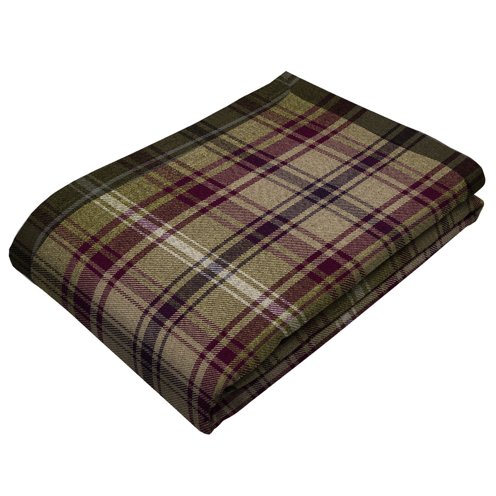 McAlister Textiles Angus Purple + Green Tartan Table Runner Throws and Runners 