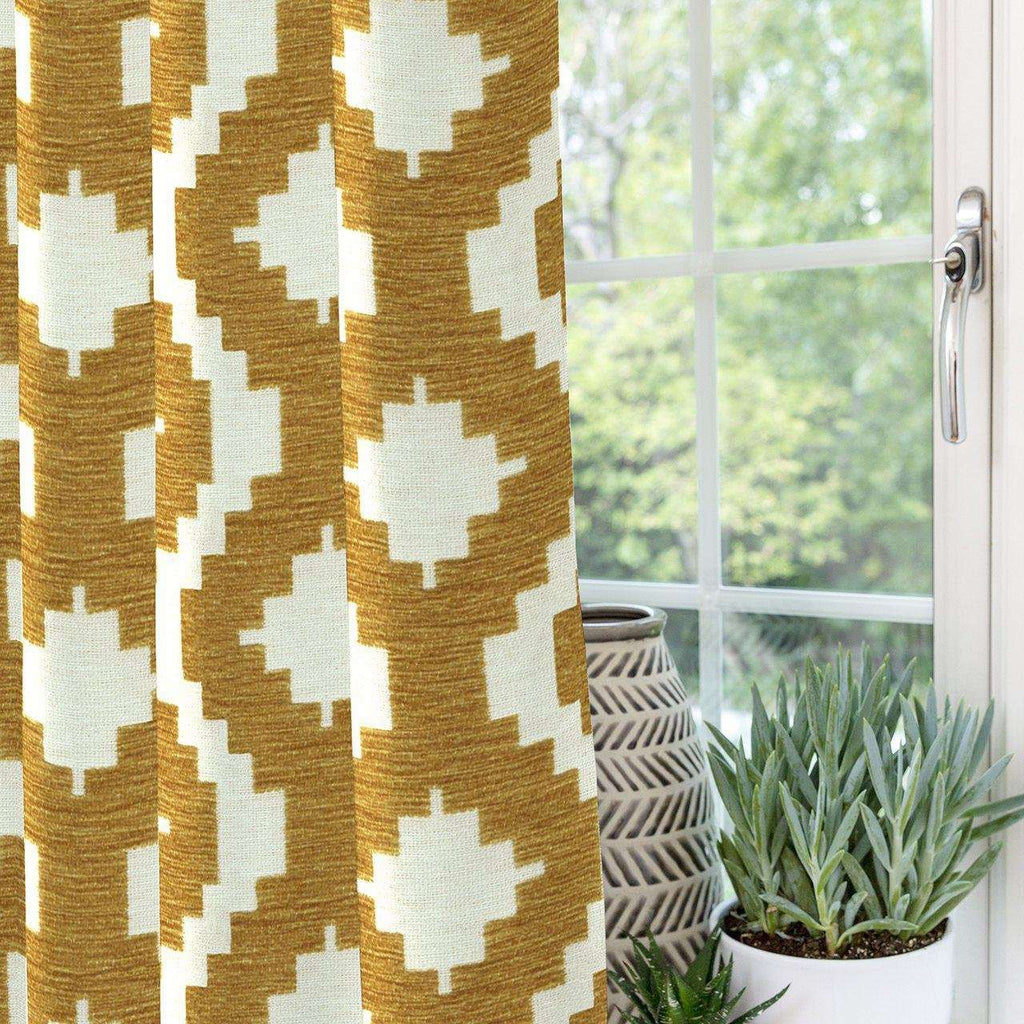 McAlister Textiles Arizona Geometric Yellow Curtains mw_product_option_cloned 