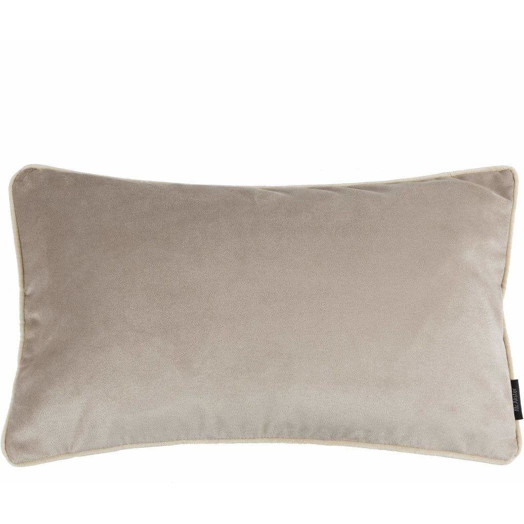 McAlister Textiles Matt Beige Mink Contrast Piped Velvet Cushion Cushions and Covers 