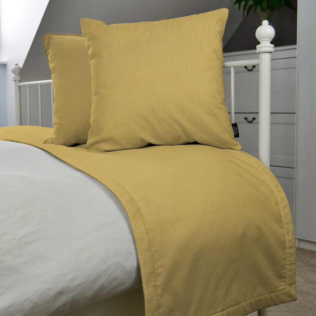 McAlister Textiles Capri Ochre Yellow Bed Runners Throws and Runners 