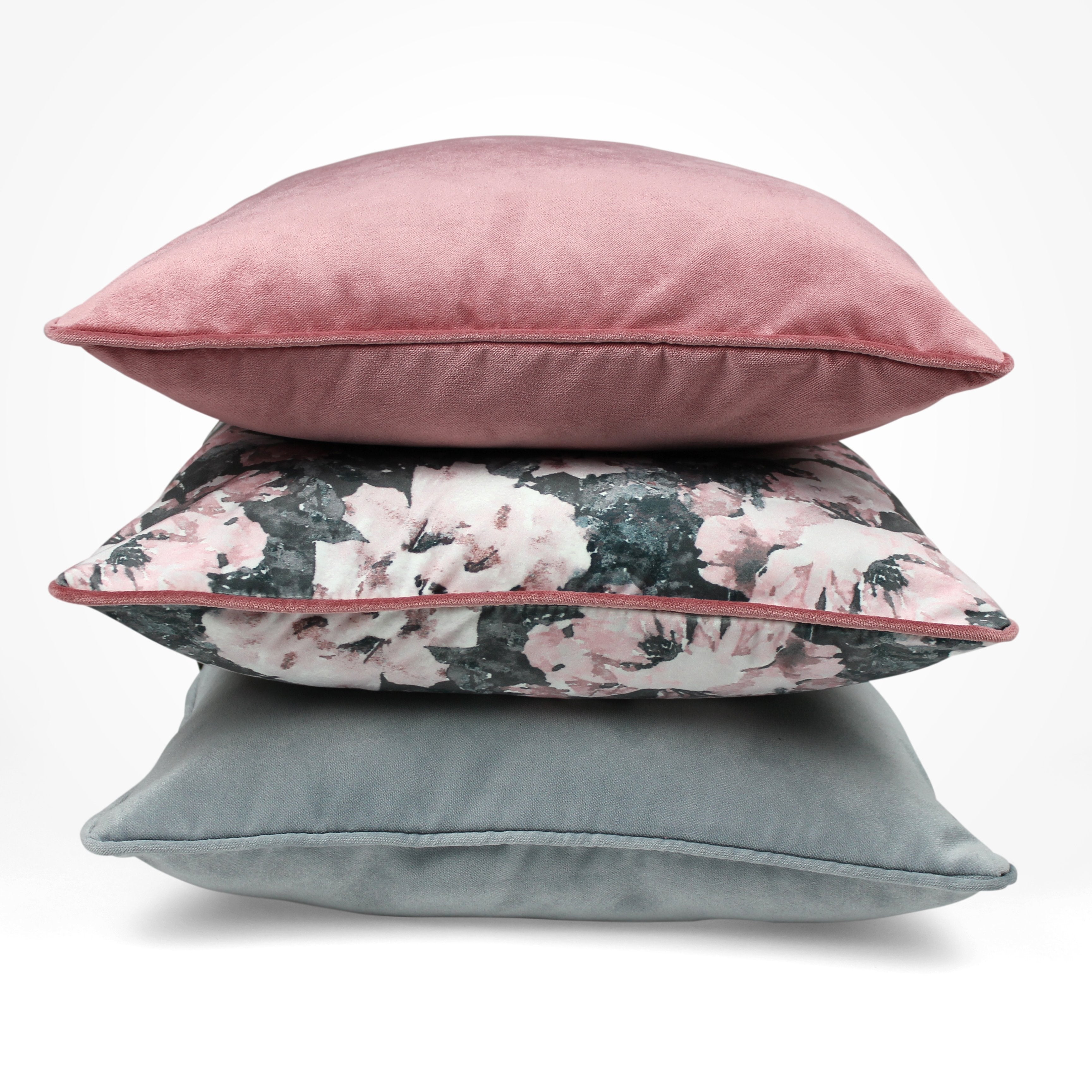 McAlister Textiles Matt Blush Pink Piped Velvet Cushion Cushions and Covers 