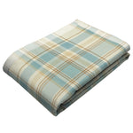 Charger l&#39;image dans la galerie, McAlister Textiles Heritage Duck Egg Blue Tartan Throws &amp; Runners Throws and Runners 
