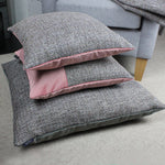 Charger l&#39;image dans la galerie, McAlister Textiles Lewis Tweed Cushion Grey Heather and Pink Cushions and Covers 
