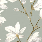 Charger l&#39;image dans la galerie, McAlister Textiles Magnolia Duck Egg Floral Cotton Print Curtains Tailored Curtains 
