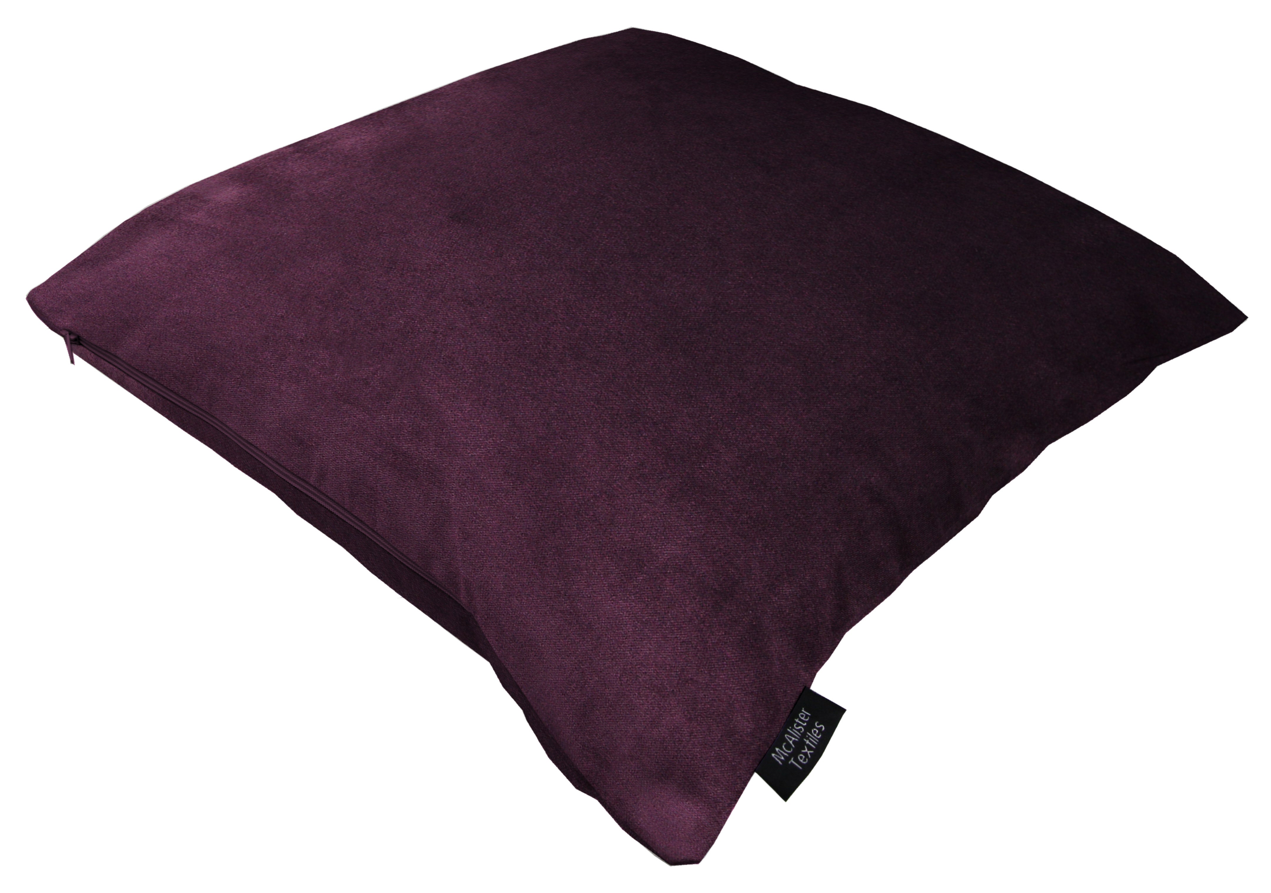 McAlister Textiles Matt Aubergine Purple Velvet Modern Look Plain Cushion Cushions and Covers 