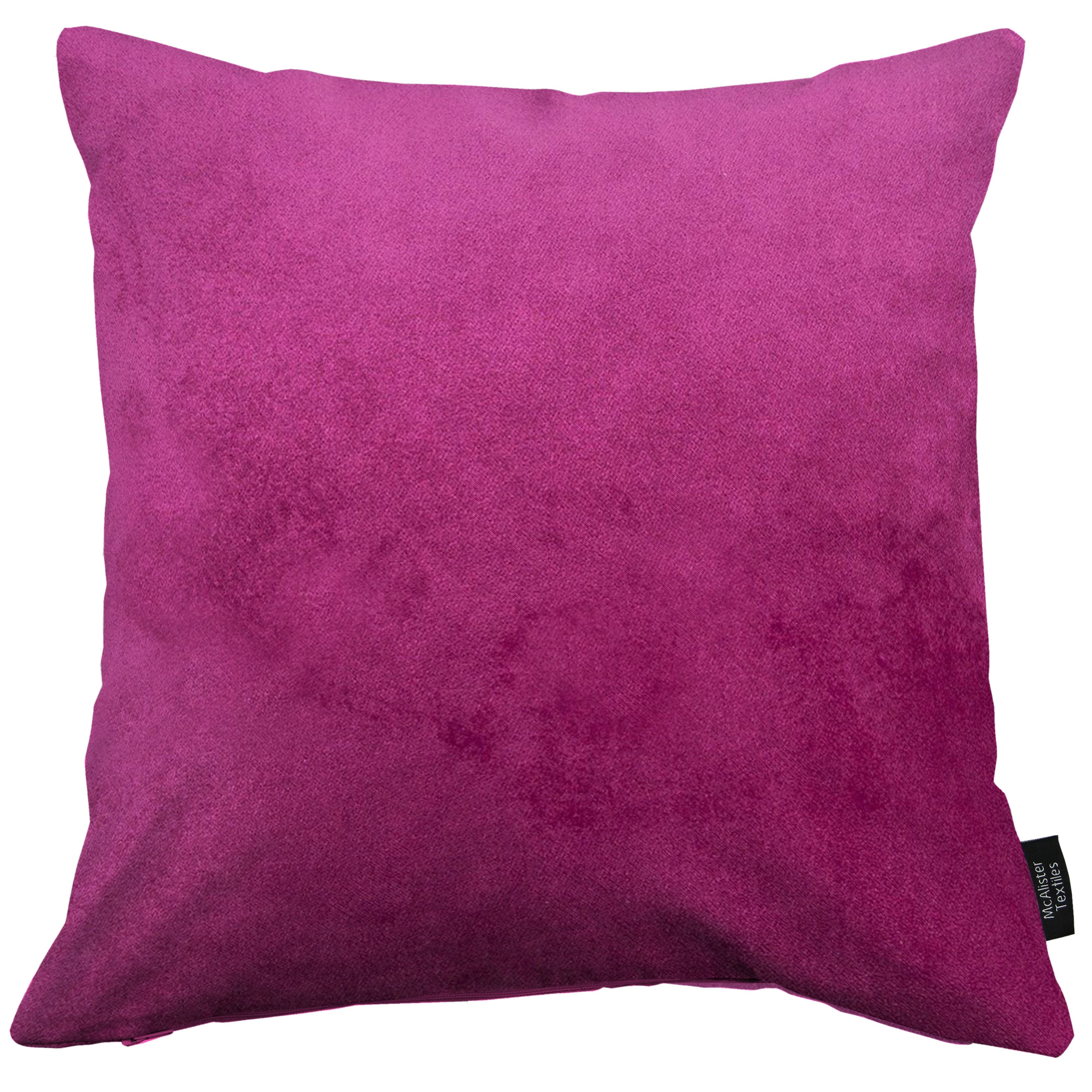 McAlister Textiles Matt Fuchsia Velvet Modern Look Plain Cushion Cushions and Covers 