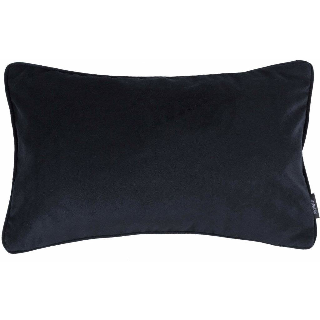 McAlister Textiles Matt Black Piped Velvet Cushion Cushions and Covers 