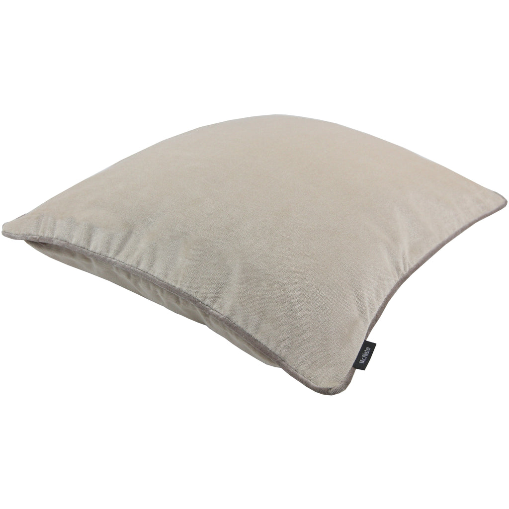 McAlister Textiles Matt Champagne Gold Contrast Piped Velvet Cushion Cushions and Covers 