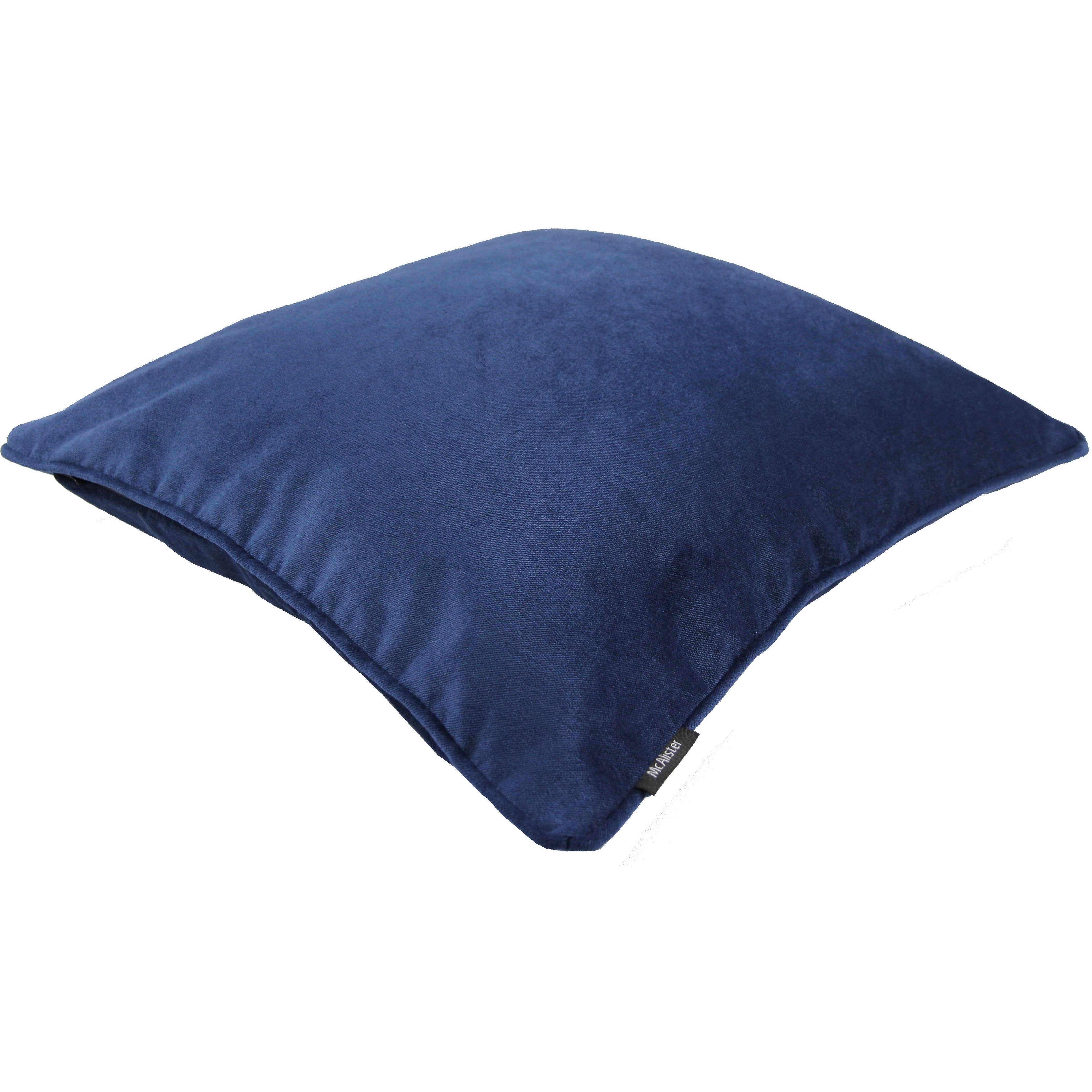 McAlister Textiles Matt Navy Blue Piped Velvet Cushion Cushions and Covers 