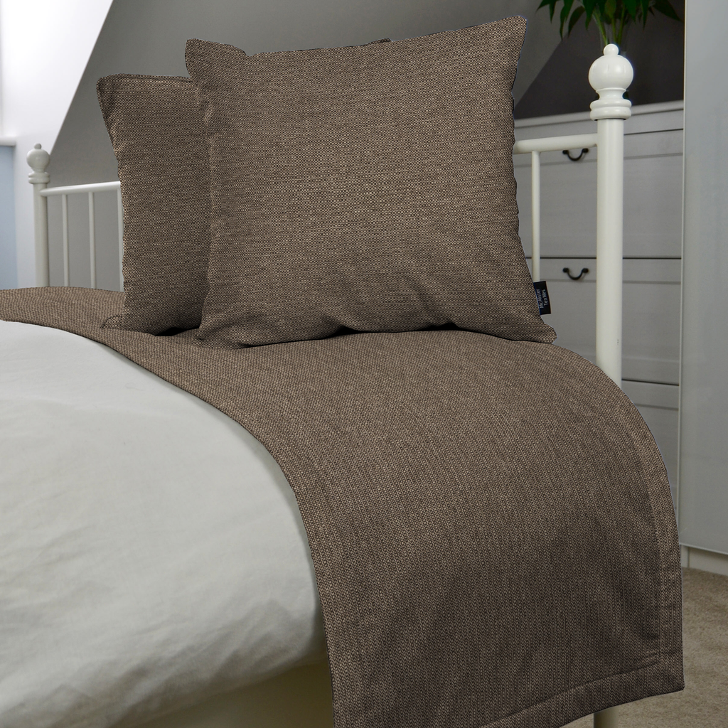 McAlister Textiles Roma Brown Bed Runners Throws and Runners 