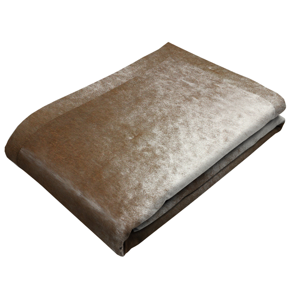 McAlister Textiles Beige Mink Crushed Velvet Throws & Runners Throws and Runners 