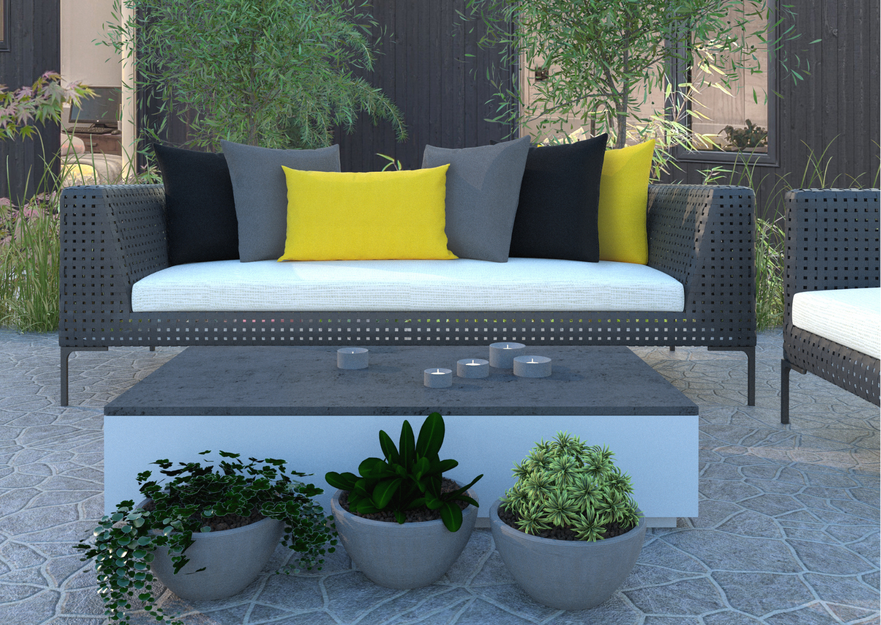 McAlister Textiles Sorrento Yellow Outdoor Cushions Cushions and Covers 