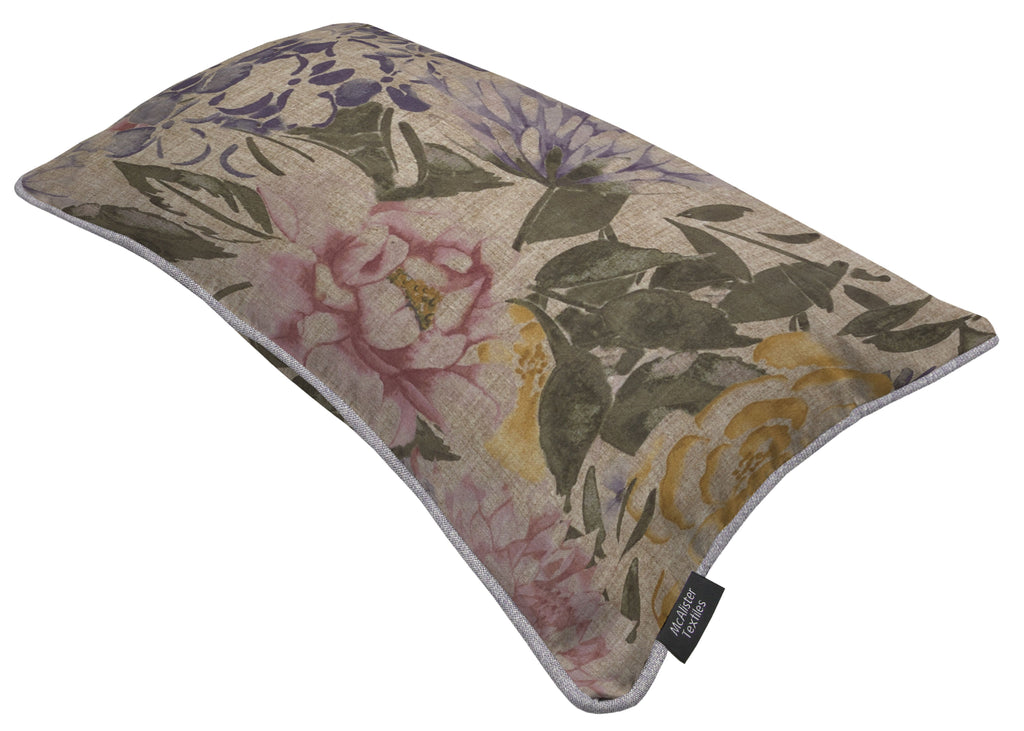 McAlister Textiles Blooma Purple, Pink and Ochre Floral Cushion Cushions and Covers 