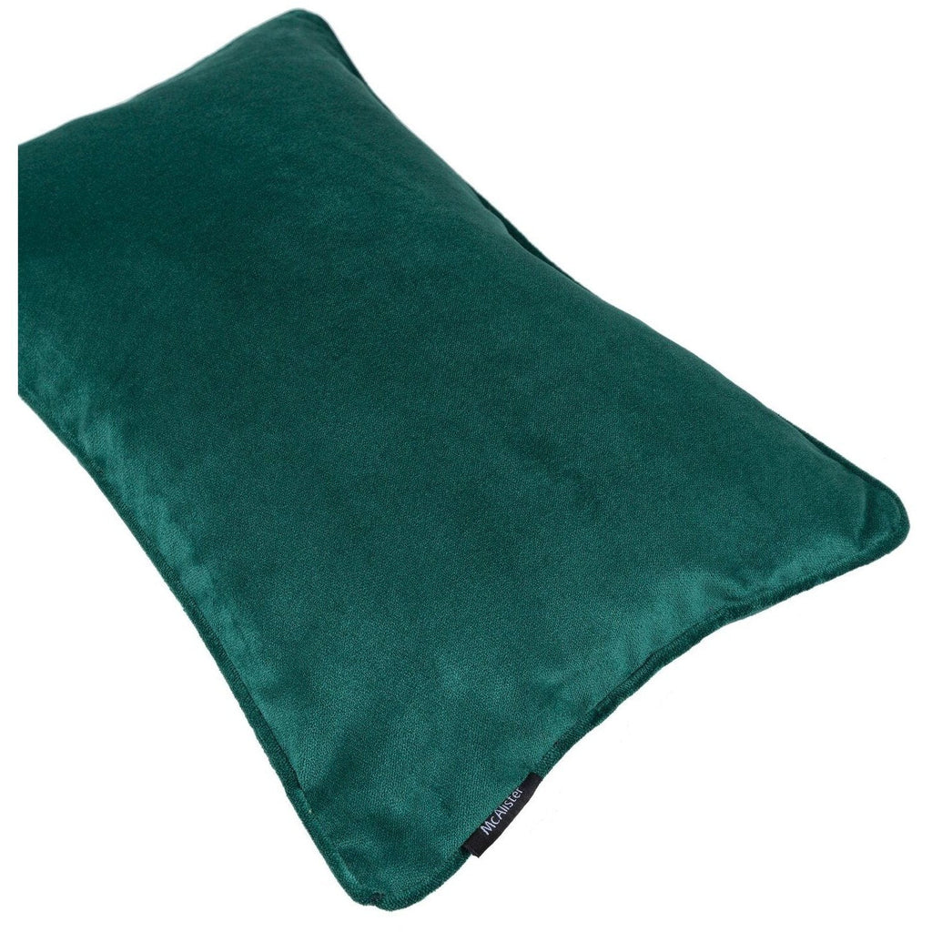 McAlister Textiles Matt Emerald Green Piped Velvet Cushion Cushions and Covers 