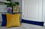 Charger l&#39;image dans la galerie, McAlister Textiles Matt Ochre Yellow Velvet 43cm x 43cm Piped Cushion Sets Cushions and Covers 
