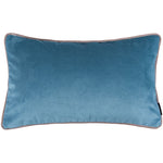 Charger l&#39;image dans la galerie, McAlister Textiles Matt Duck Egg Blue Contrast Piped Velvet Cushion Cushions and Covers 
