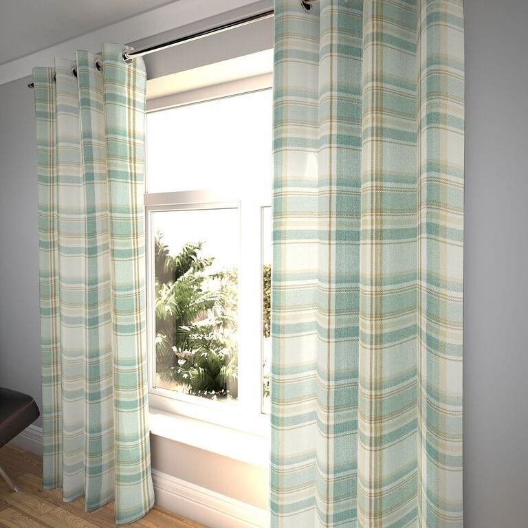 McAlister Textiles Heritage Duck Egg Blue Tartan Curtains mw_product_option_cloned 