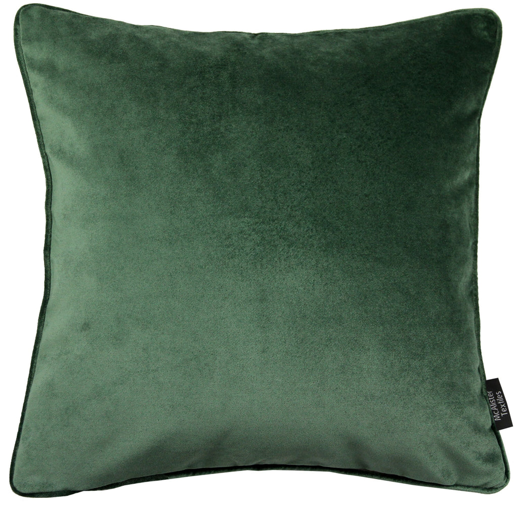 McAlister Textiles Matt Moss Green Velvet 43cm x 43cm Piped Cushion Sets Cushions and Covers 