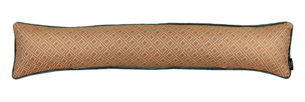 McAlister Textiles Elva Geometric Burnt Orange Draught Excluder Draught Excluders 
