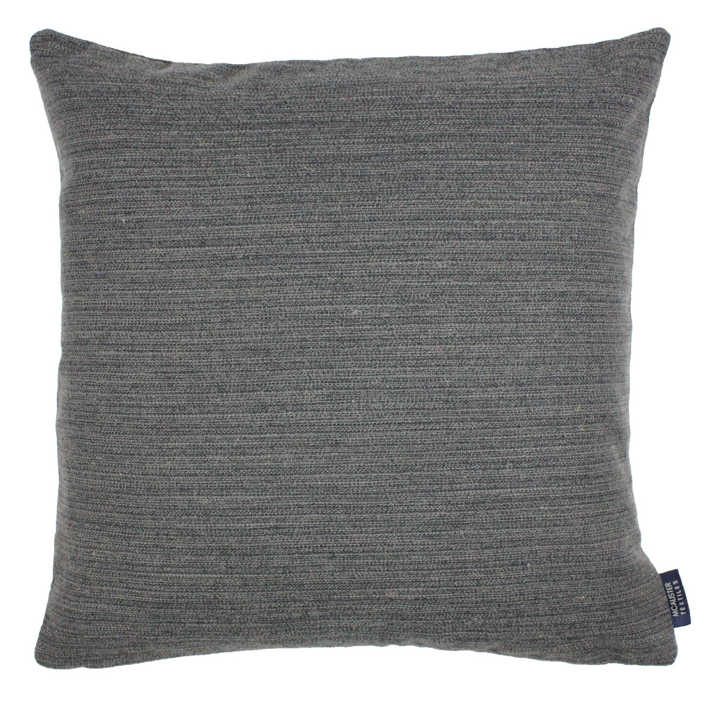 McAlister Textiles Hamleton Charcoal Grey Textured Plain Cushion Cushions and Covers Cover Only 49cm x 49cm 