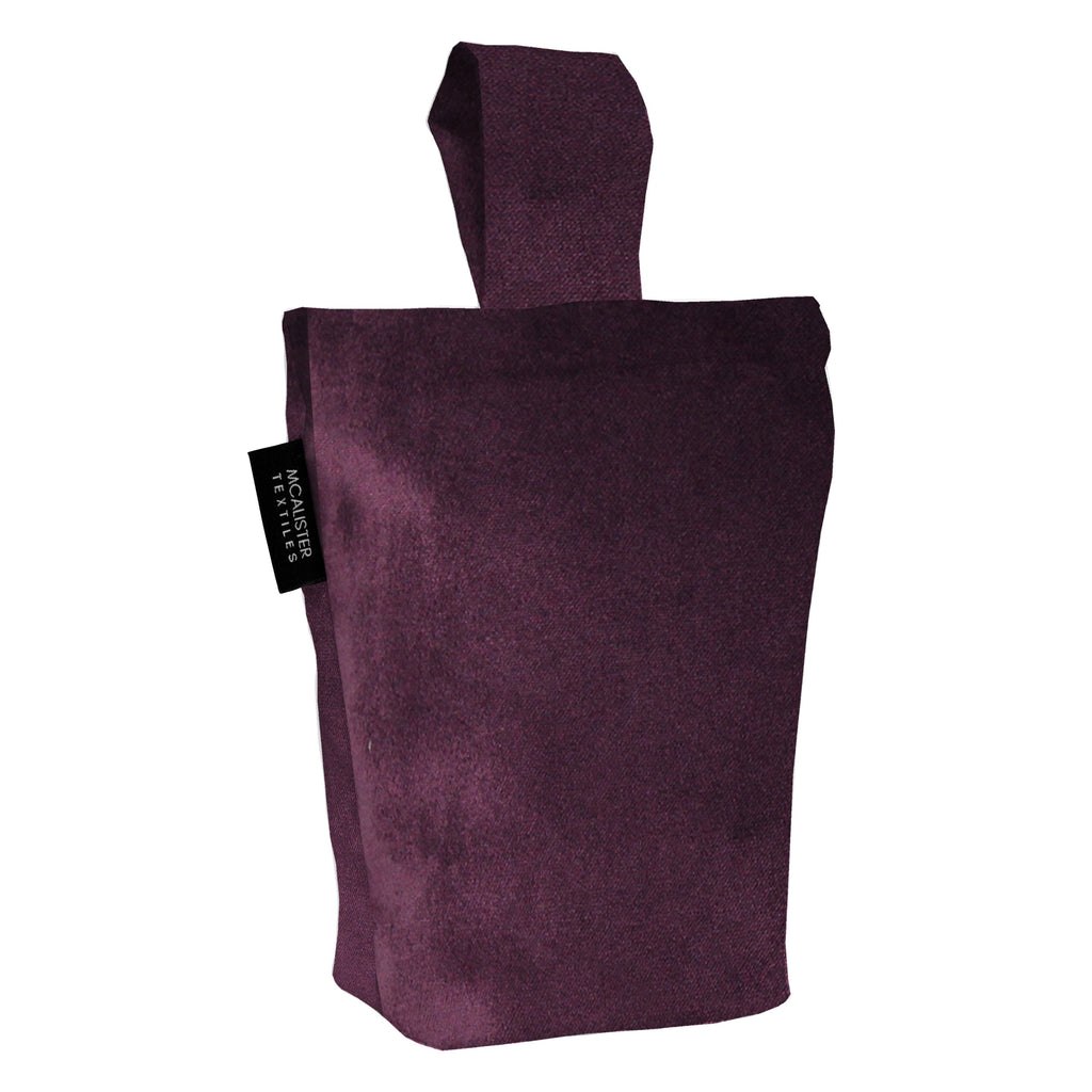 McAlister Textiles Matt Aubergine Purple Velvet Doorstop Doorstops 