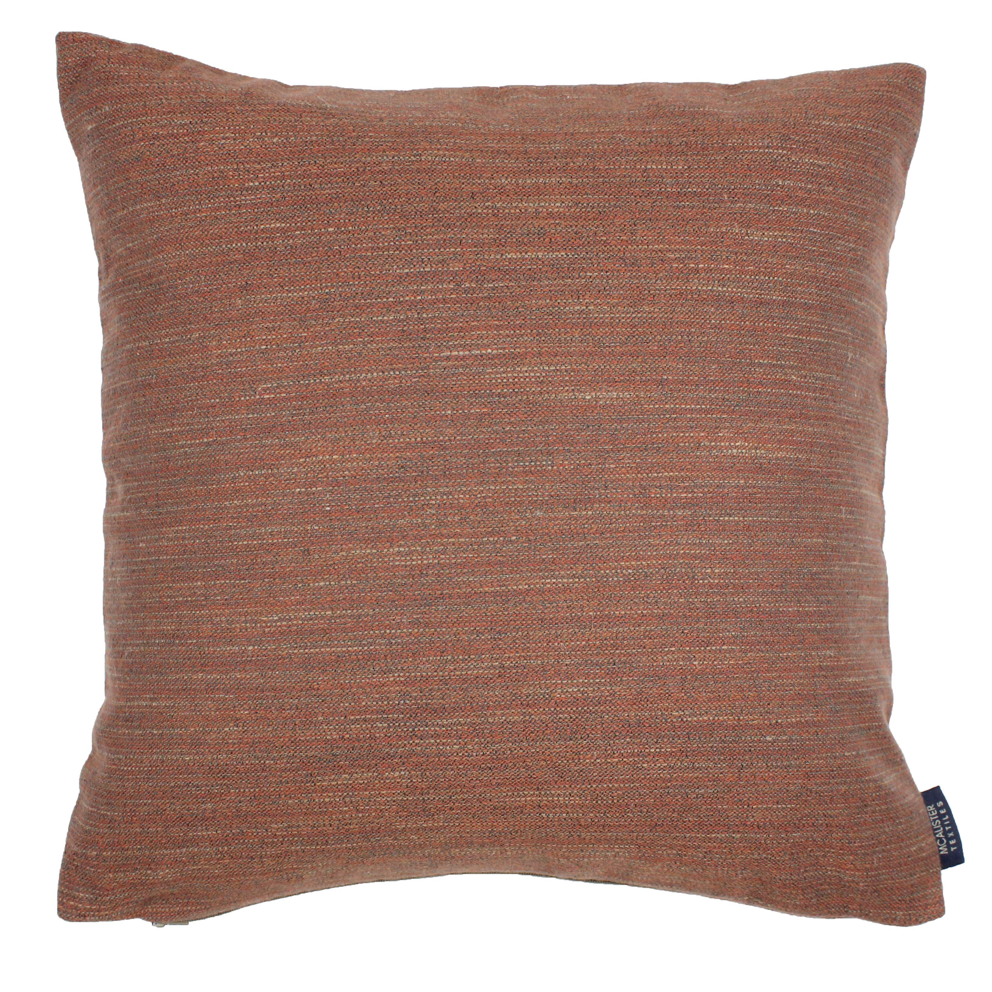 McAlister Textiles Hamleton Terracotta Textured Plain Cushion Cushions and Covers Cover Only 43cm x 43cm 