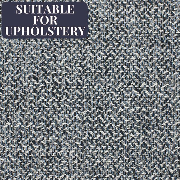 McAlister Textiles Harris Charcoal Grey and Blue Tweed Fabric Fabrics 1/2 Metre 
